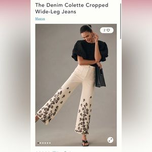 ISO Maeve Denim Colette Cropped Wide Leg Jeans